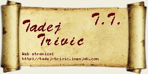 Tadej Trivić vizit kartica